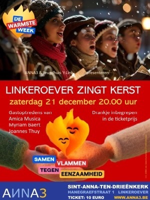 ANNA3 | Zaterdag 21 december 2024 | 20:00 u. | Linkeroever zingt Kerst | Amica Musica | Sint-Anna-ten-Drieënkerk, Antwerpen Linkeroever